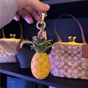 Coach Yellow Pineapple Keychain Charm